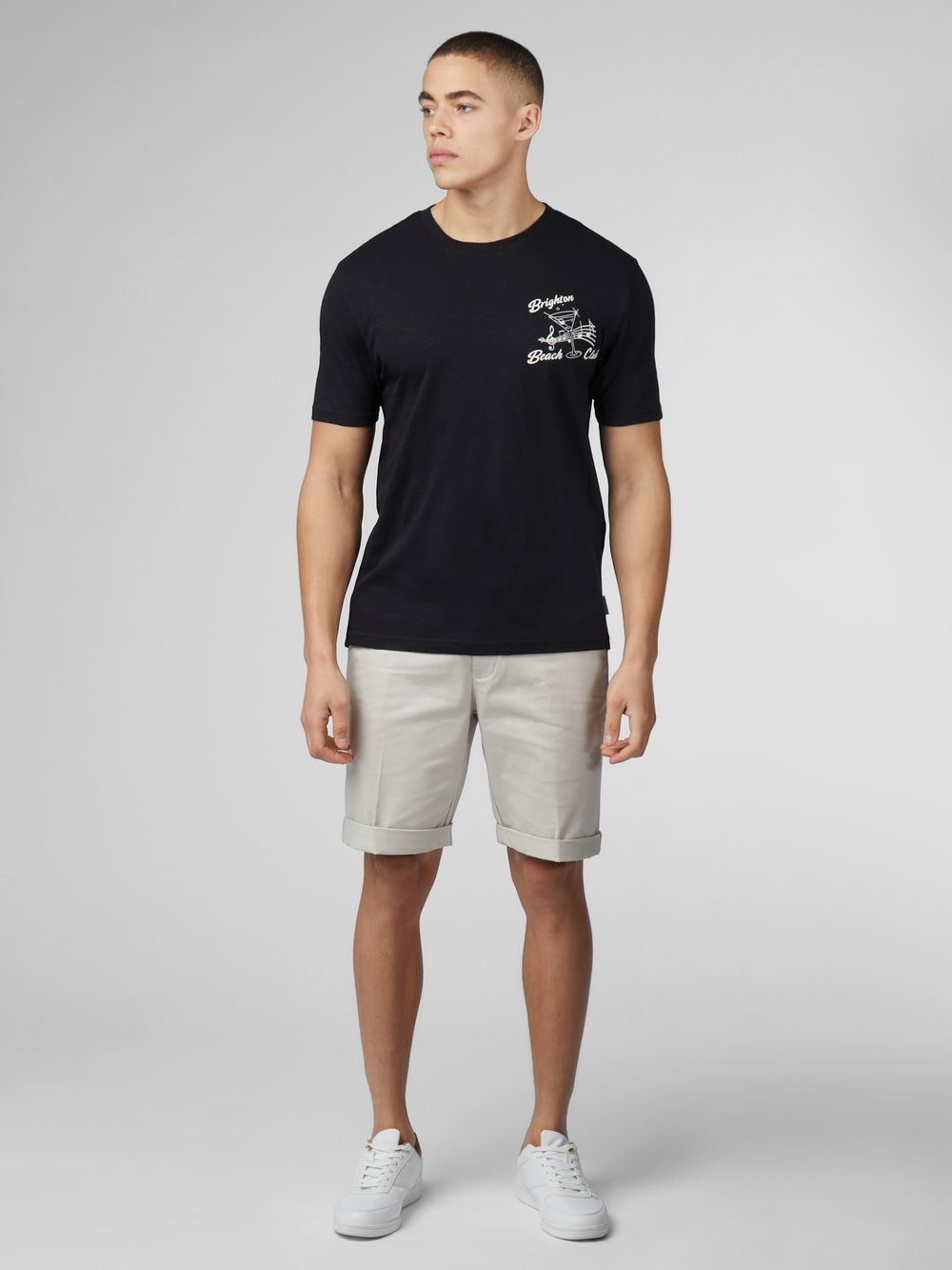 T-Shirt Ben Sherman Signature Brighton Beach Club Noir | DAB-65772901